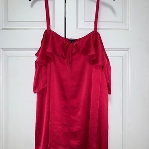 Torrid textured chiffon cold shoulder top fuchsia pink size 3